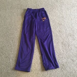 Nike Kids LSU Therma-fit Purple and Orange Wide Leg Sweatpants Size L